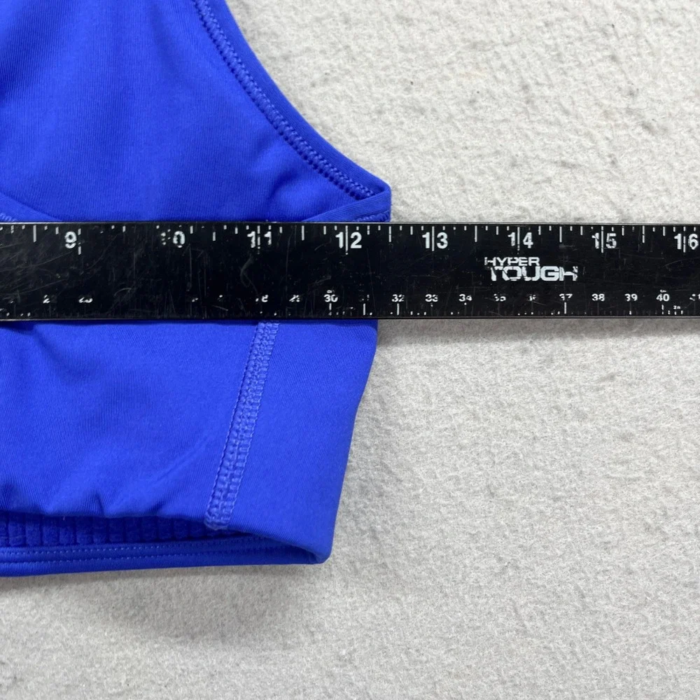 Nike Sports Bra Womens Small Blue Racerback Dri-FIT Gym Workout Center Swoosh